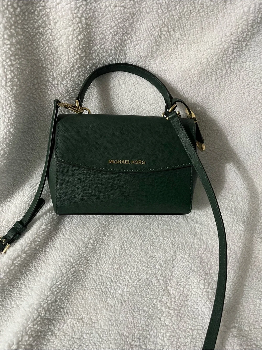 Michael Kors Ava Extra Small Crossbody Bag In Forest Green